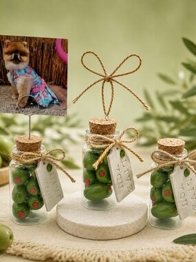 Olive You – Olive Jar Photo Holder, Gift Jar or Ornament | Handmade Green Olives